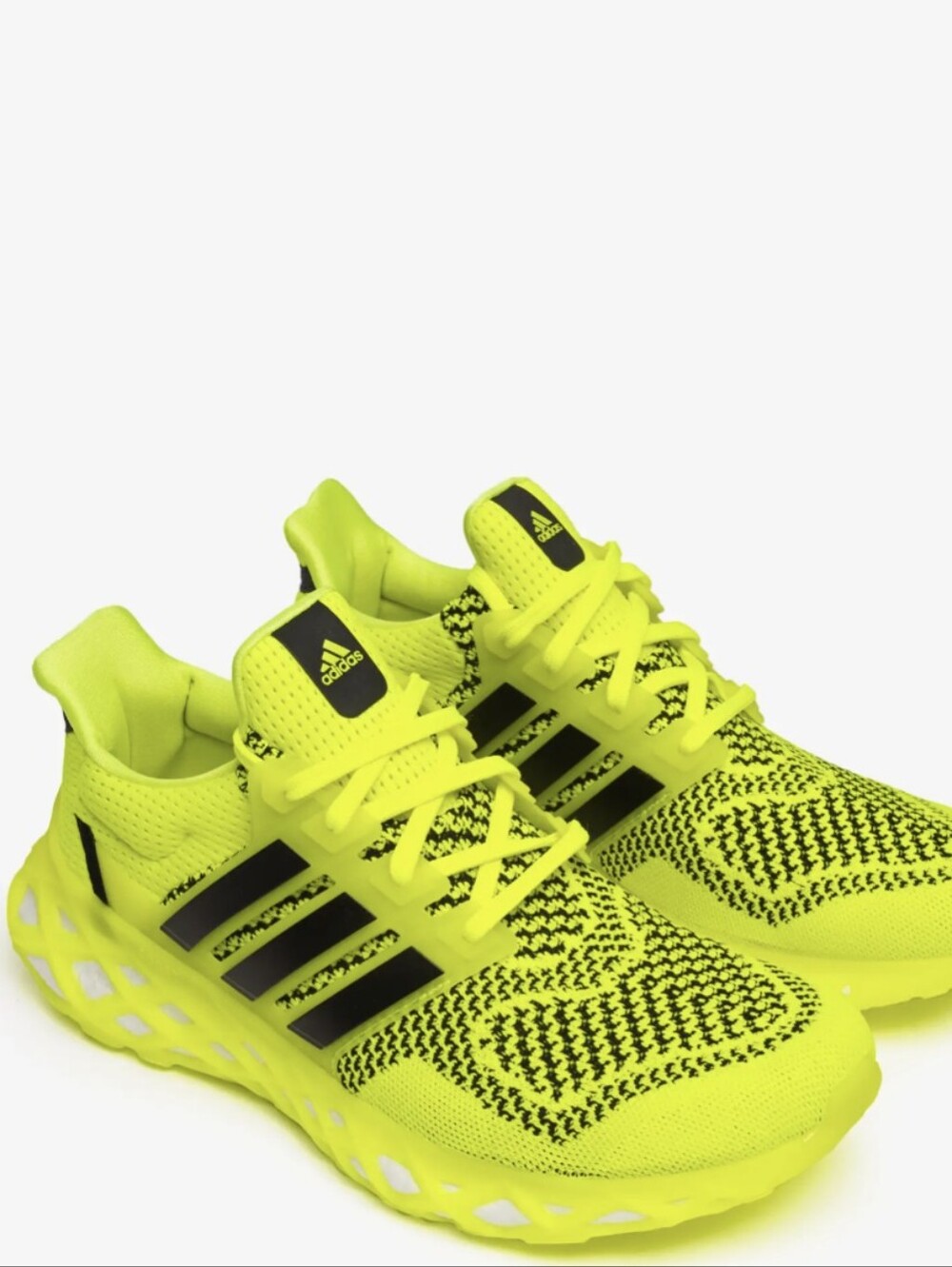 adidas Neon Yellow and Black Men's Running Sneakers